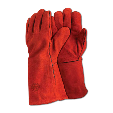 GUANTE SOLDADOR ROJO COCIDO CON KEVLAR CERTIFICADO